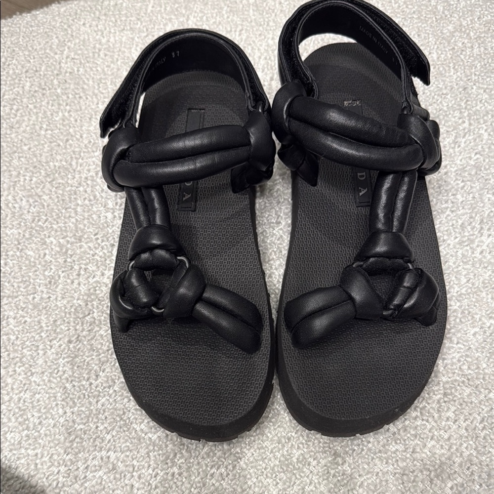 Prada Black Knotted Sandals